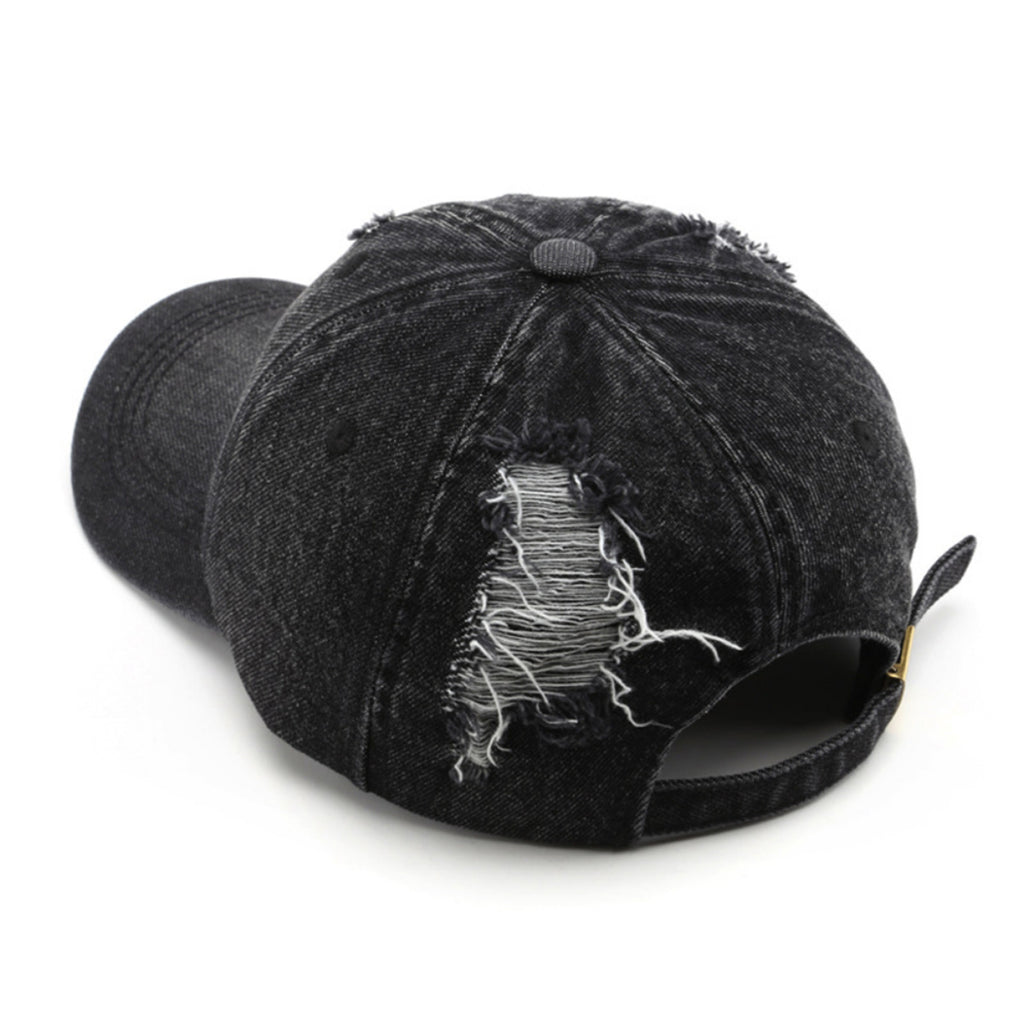 Men's And Women's Washed-out Holey Fashion Trend Baseball Caps Suitable For Outdoor And Street Hipsters To Wear Out. Retro And Unique Hats.