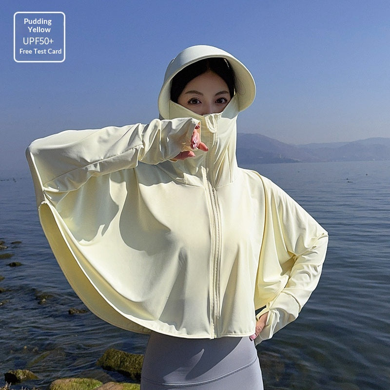 Womens Large-size Summer Sun-protective Clothing With A Wide Brim