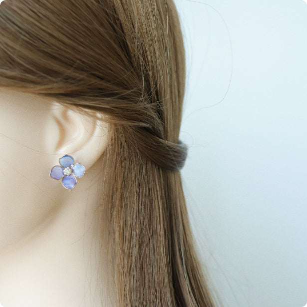Summer Hydrangea Purple Gentle Flower Earnail Earring