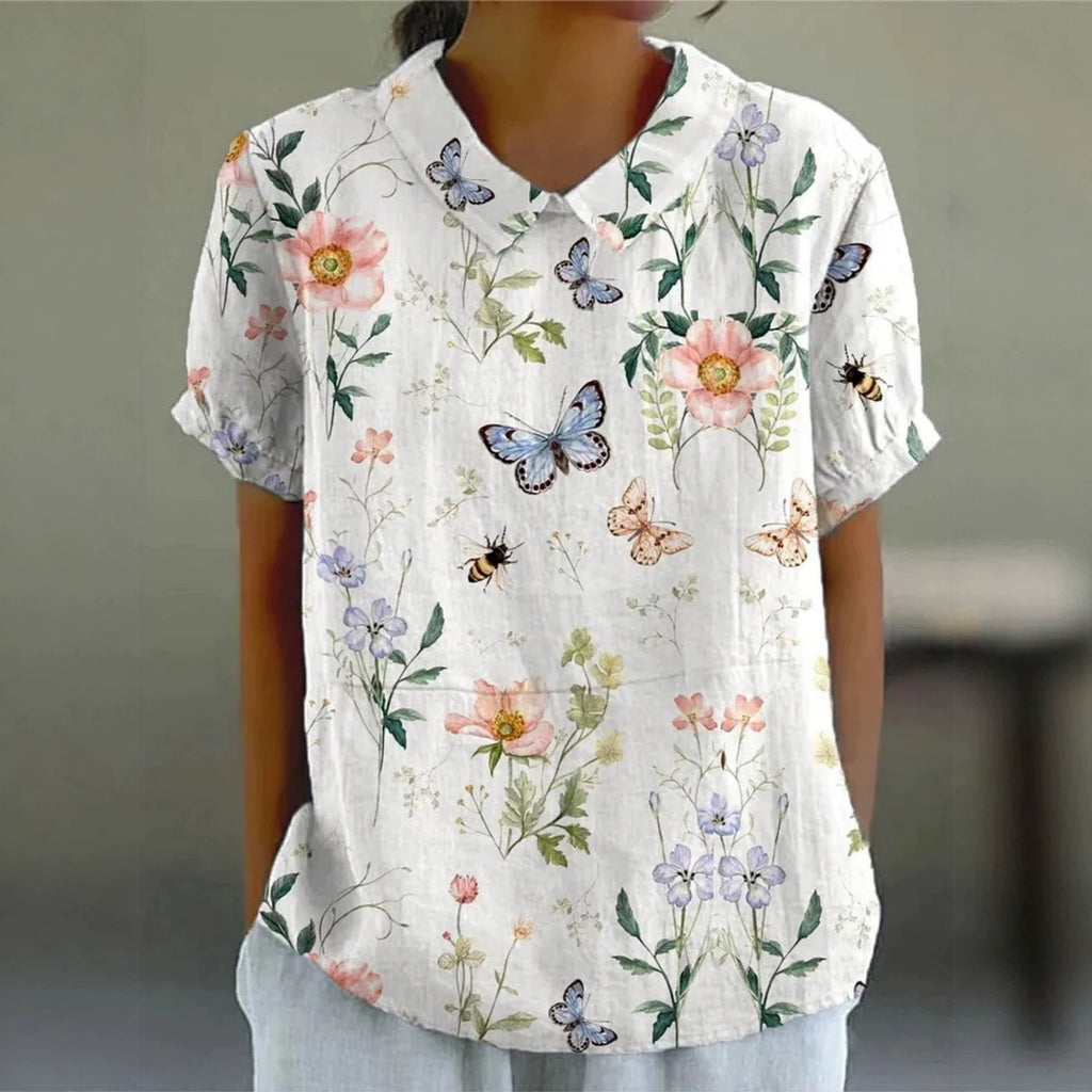 Round-neck Plain-colored Casual Short-sleeve T-shirt