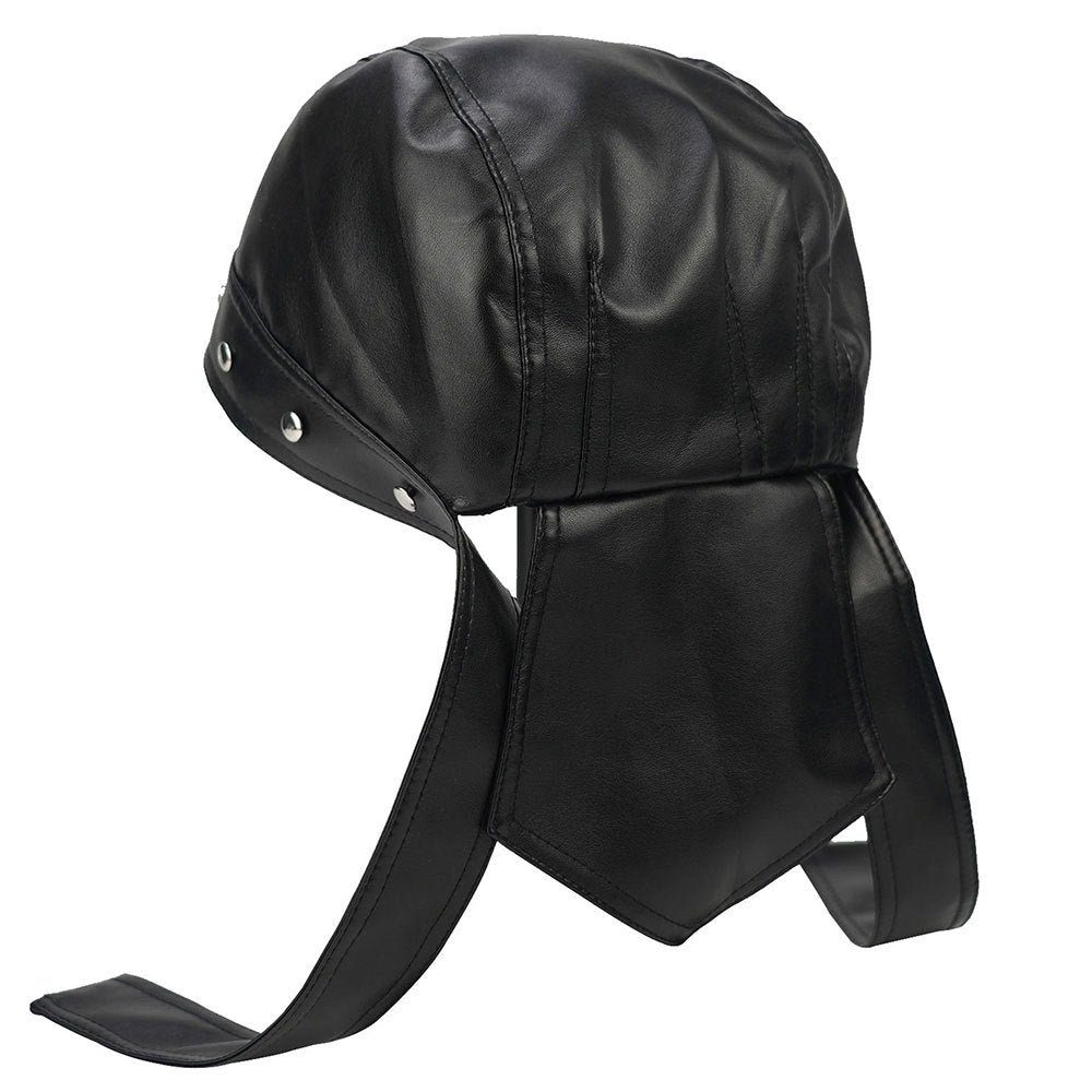 Men's And Women's Size. Black PU Leather Skull Rivet Ribbon Street Punk Style Pirate Hat. Suitable For Motorcycle Outfits. Daily Personalized Ear Protection Hat.