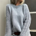 Gray Crew-neck Sweater Womens Fallwinter Top