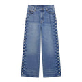 Straight-leg Denim Jeans With Metal Rivet Detailing
