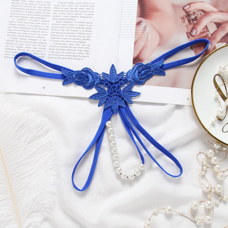 Women's Hollow Embroidered Pearl Underwear