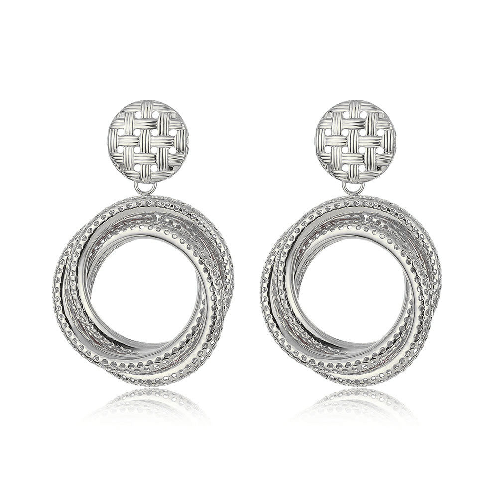 European American Retro Popular Geometric Metal Stud Earrings Set For Women, Personality High-End Fashion Jewelry Bulk Wholesale Cross-Border Accessories