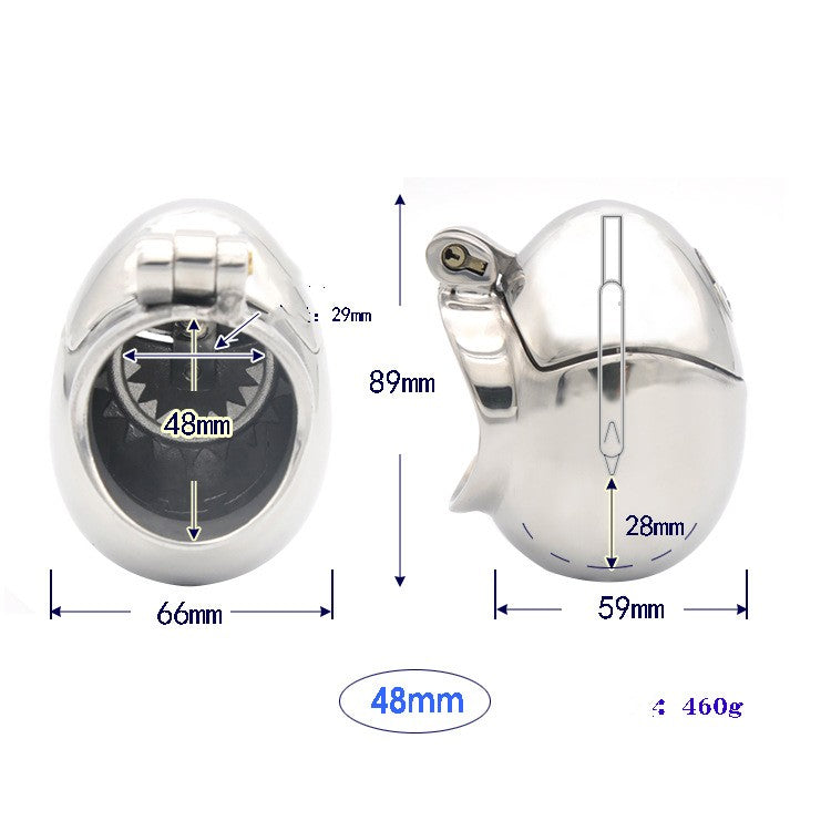 New Male Stainless Steel Full-encircle Weight-bearing Egg-type Chastity Lock
