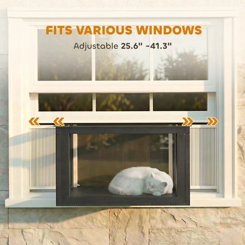 Catio Outdoor Cat Enclosure25-41Outdoor Cat House For Sunbathing, Napping & Overlooking