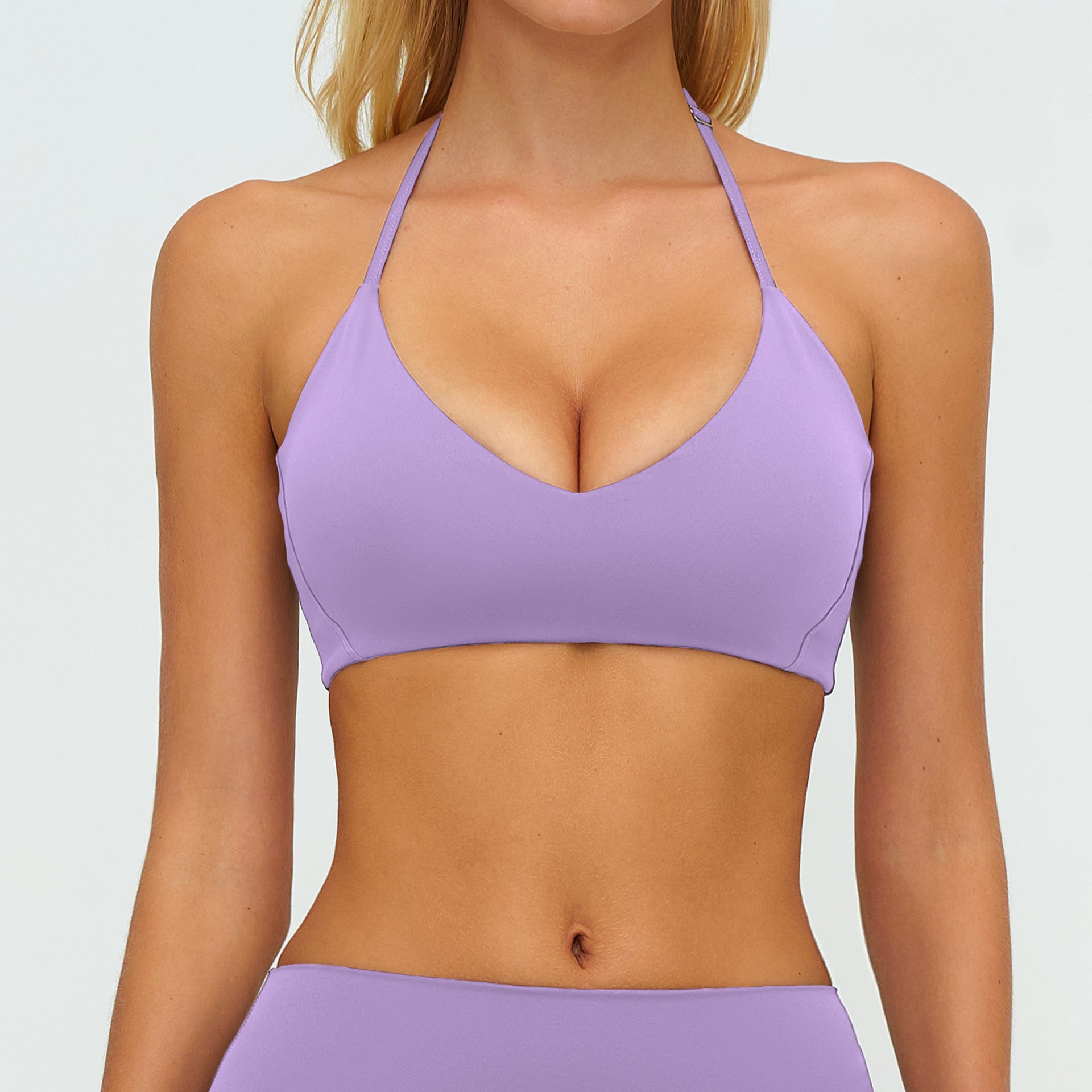 Halter-neck Hollow-out Design For A Beautiful Back Tight-fitting Sports Bra