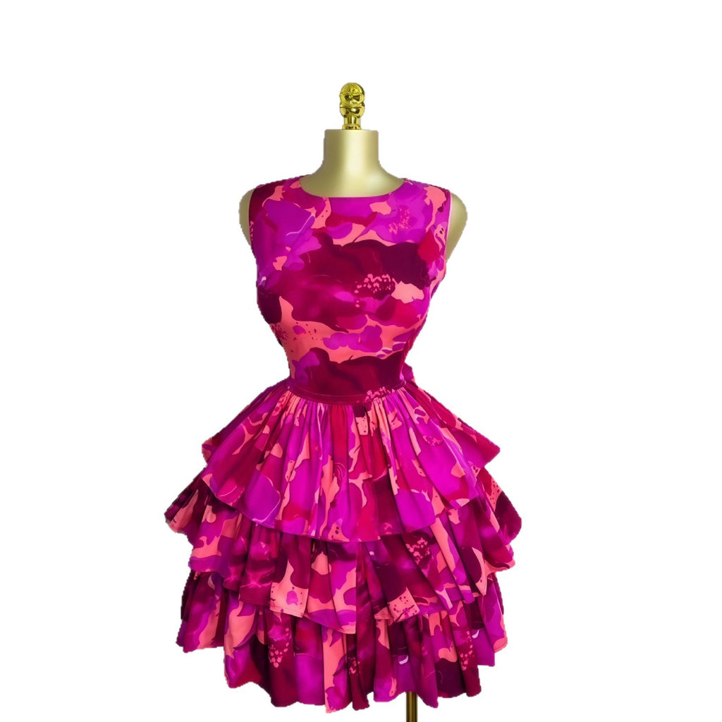 Ruffled Short Three-tiered Cake Skirt