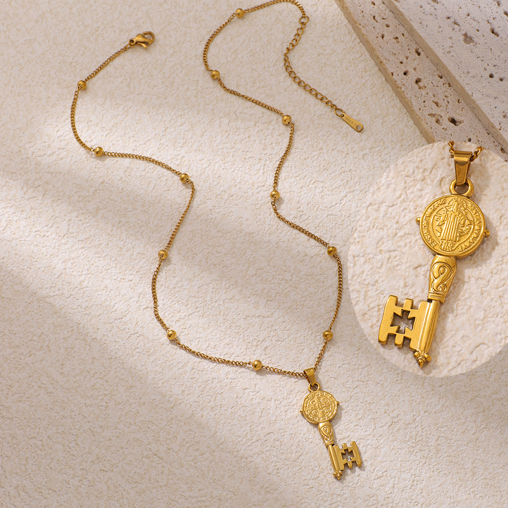 Stainless Steel Religious Series Pendant Necklace