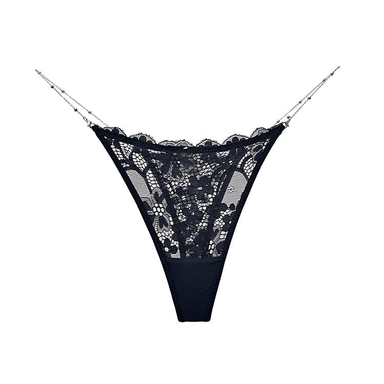 Solid Color Metal Chain Thong Personality