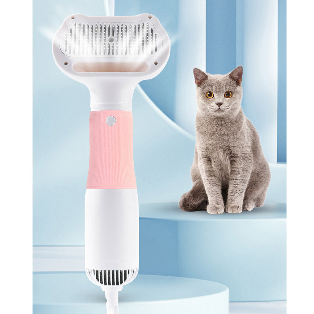 3 In 1 Pet Hair Dryer Brush Powerful Airflow Temperature Control Dog Blow Dryer For Home Use Pink