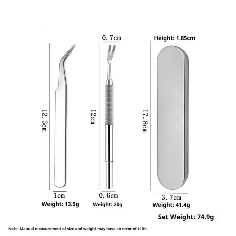 Household Pet Dog Lice Tweezers Set Stainless Steel Tick Remover