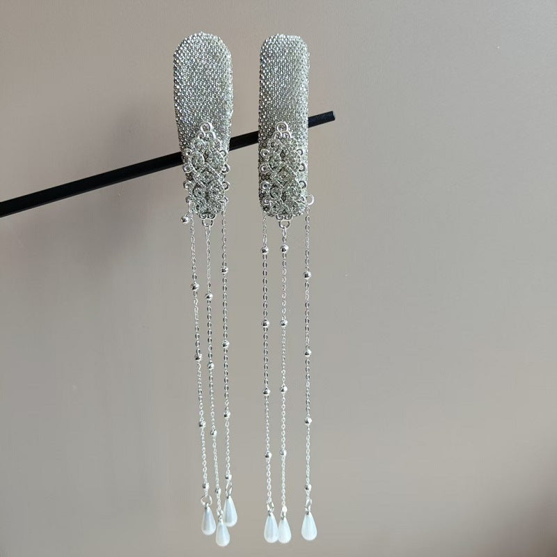 Affordable Luxury Pearl Waterfall Tassel Hair Clip