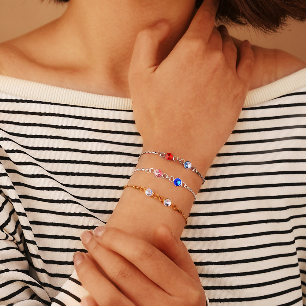 Thanksgiving Accessories Born In December Stone Color Diamond Bracelet
