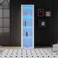 White High Gloss Display Case With LED Lighting, 3 Glass Shelves, 55x38x166 Cm, Display Cabinets, Standing Display Cabinets, Tall Cabinets, Storage Cabinets