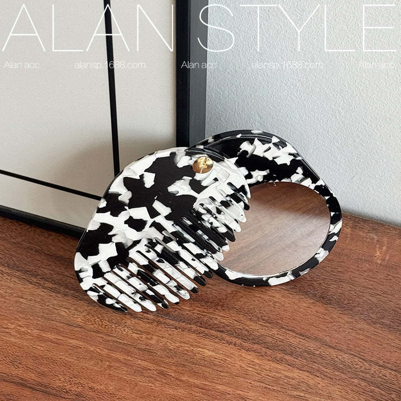 All-match Korean-style Acetate Mirrored Comb For Fall And Winter Multi-functional Mirror-comb