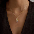 European And American 12 Birthstone Heart-Linked Zircon Necklace