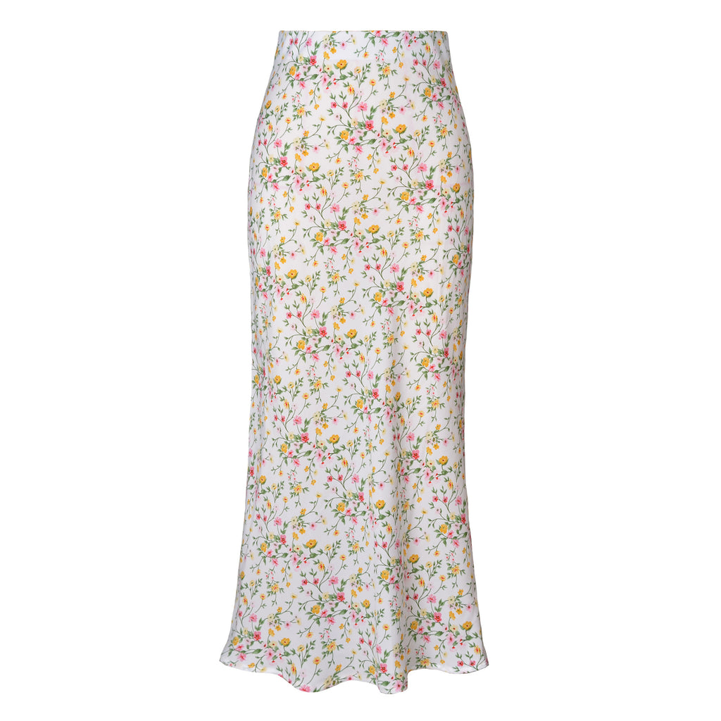 Women's Satin High-waisted Elastic Split Skirt
