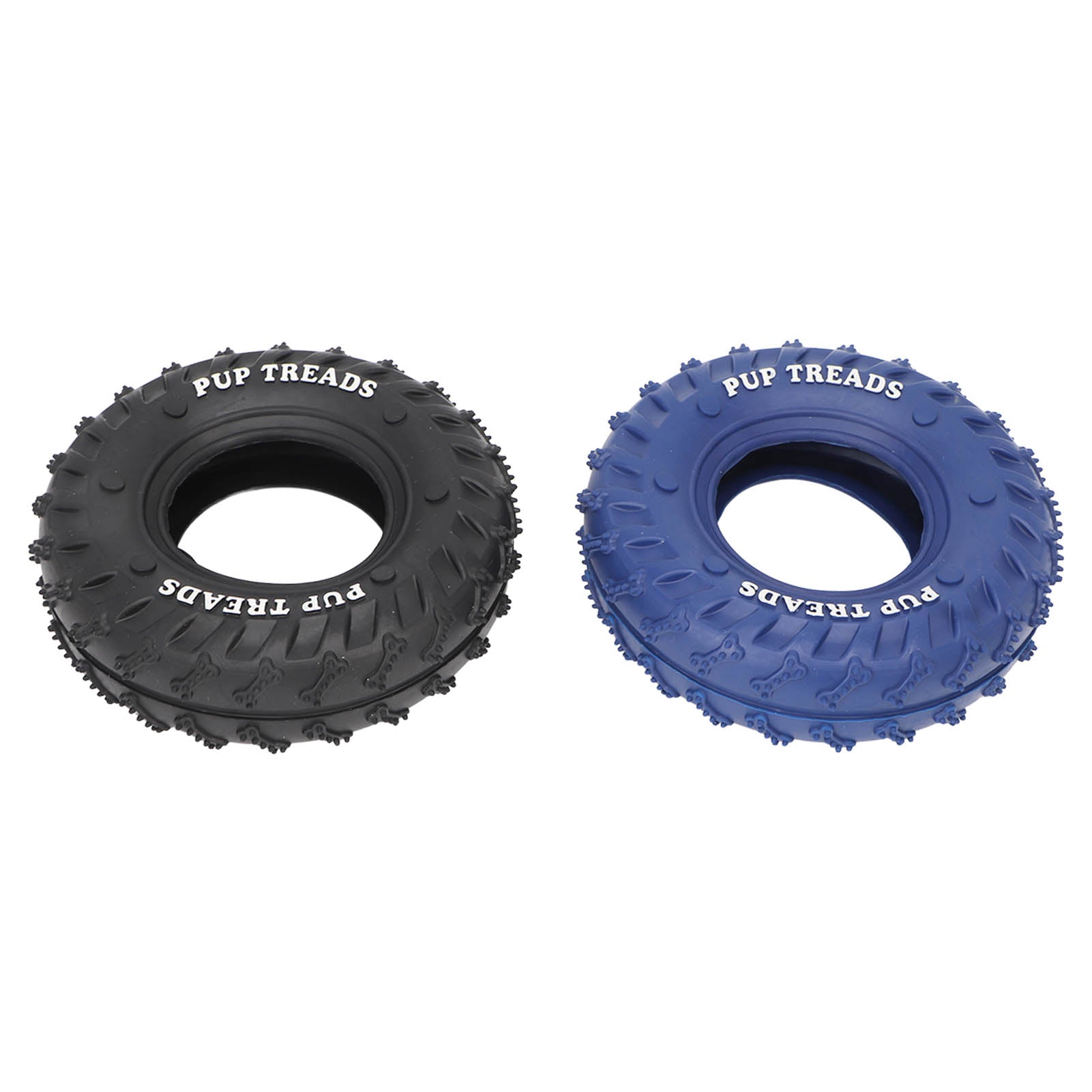 2Pcs Blue Black Rubber Tire Dog Chew Toy Safe Tire Shape Rubber Pet Chew Toy For Medium Large Dogs