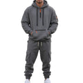 Men's Fashion Casual Multi-Pocket Sweatshirt & Cargo Pants Tracksuit Outfit Set
