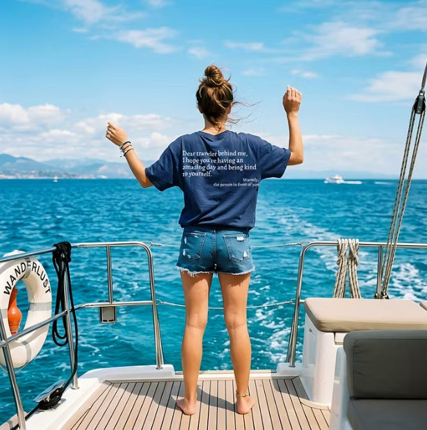 Dear Traveler Behind Me Tee Aesthetic Inspirational Kindness T-shirt For Women