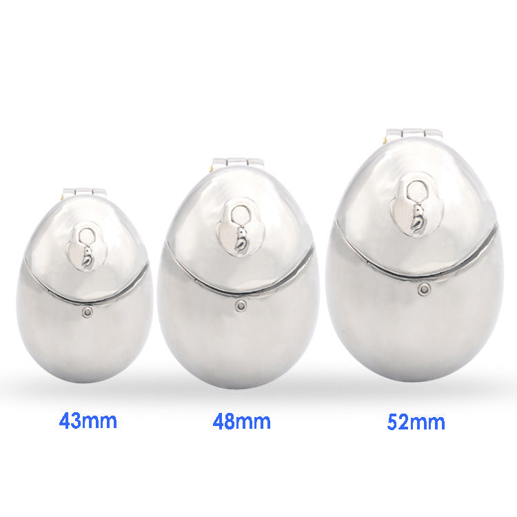 New Male Stainless Steel Full-encircle Weight-bearing Egg-type Chastity Lock