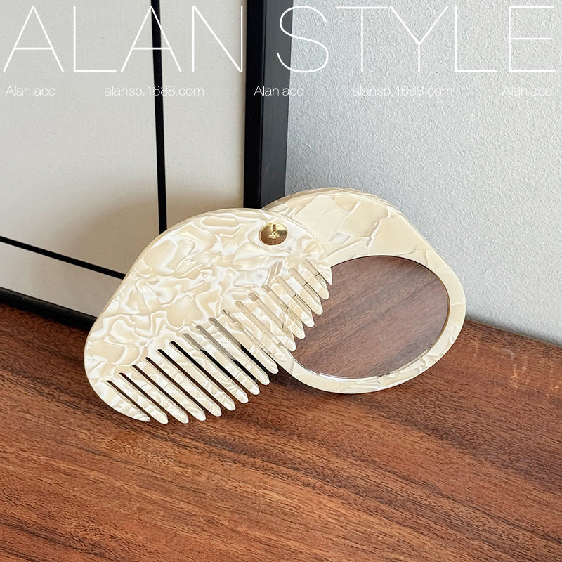 All-match Korean-style Acetate Mirrored Comb For Fall And Winter Multi-functional Mirror-comb