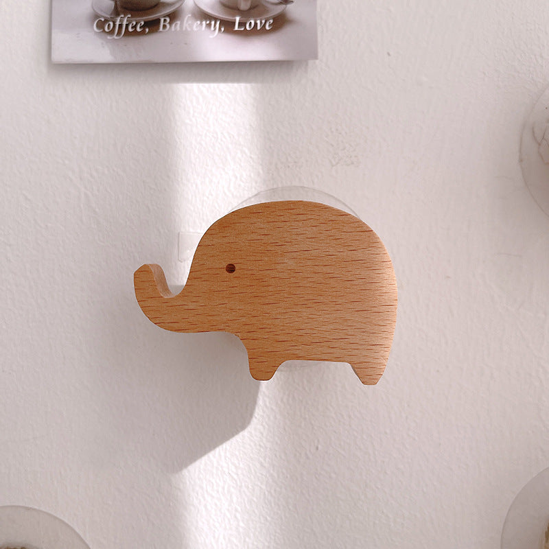Ins Style Household Decoration Wooden Animal Shape Hook