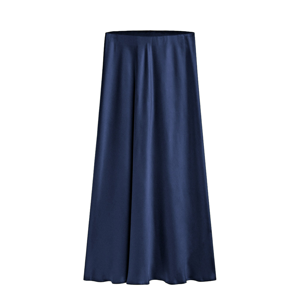 Women's Satin High-waisted Elastic Split Skirt