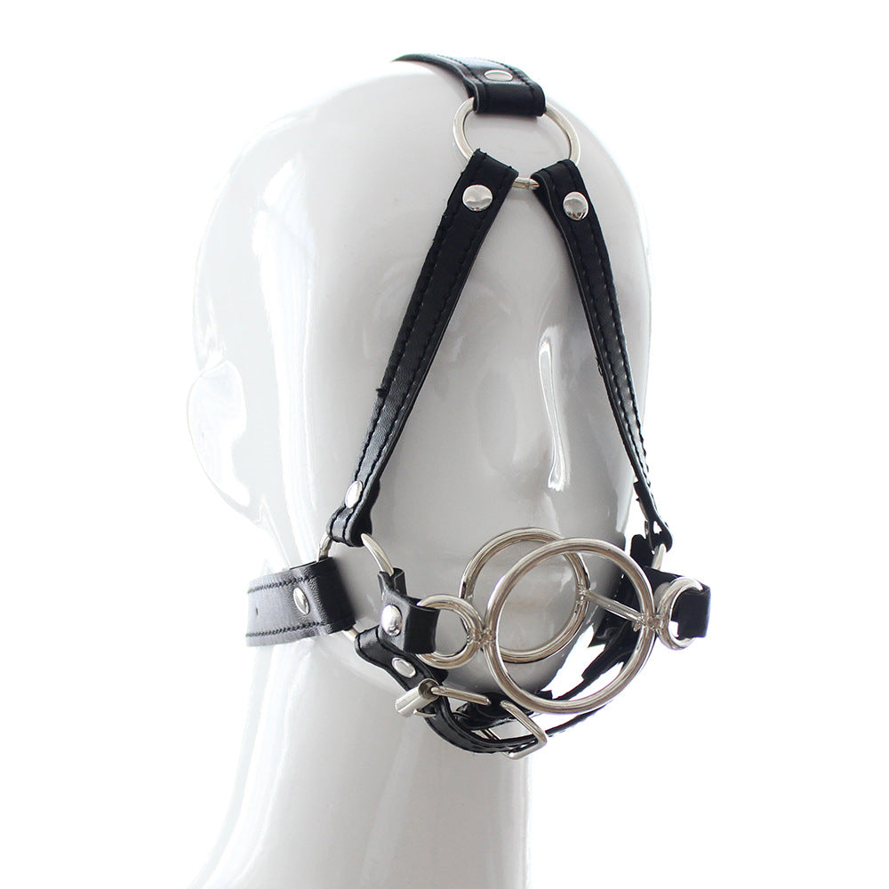 Double Ring Horse Harness Ball Gag Props