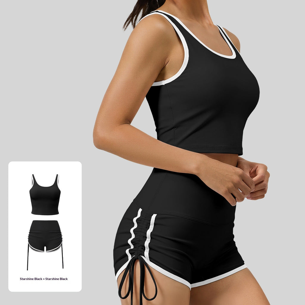 New-style Sports Set With Built-in Padded Bra, High-support Fitness And Yoga Wear For Women