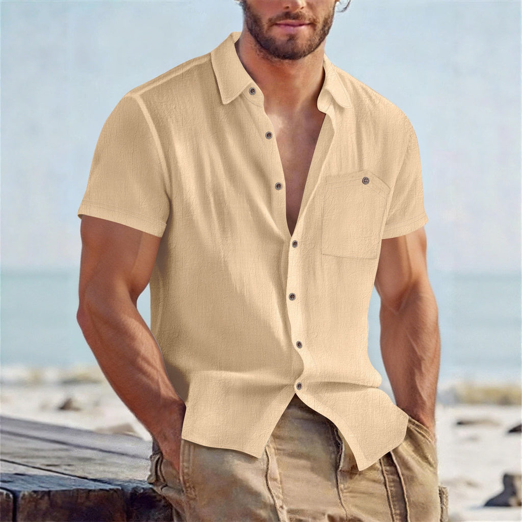 Short-sleeved Casual Breathable Mens Shirt