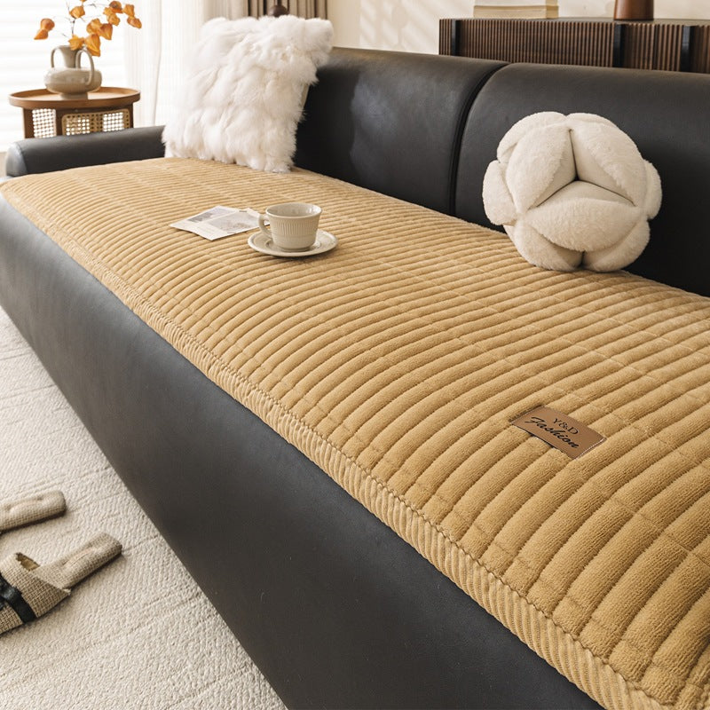 Flannel Sofa Cushion Thickened And Non-slip For Fall And Winter