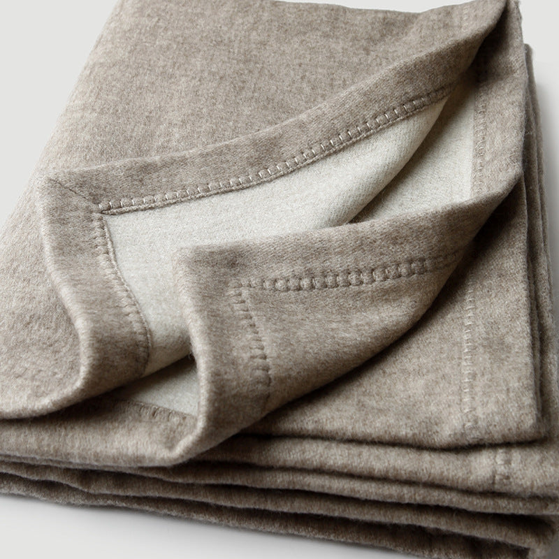 A Solid-color, Double-sided Wool Blanket Is Perfect For Home Use