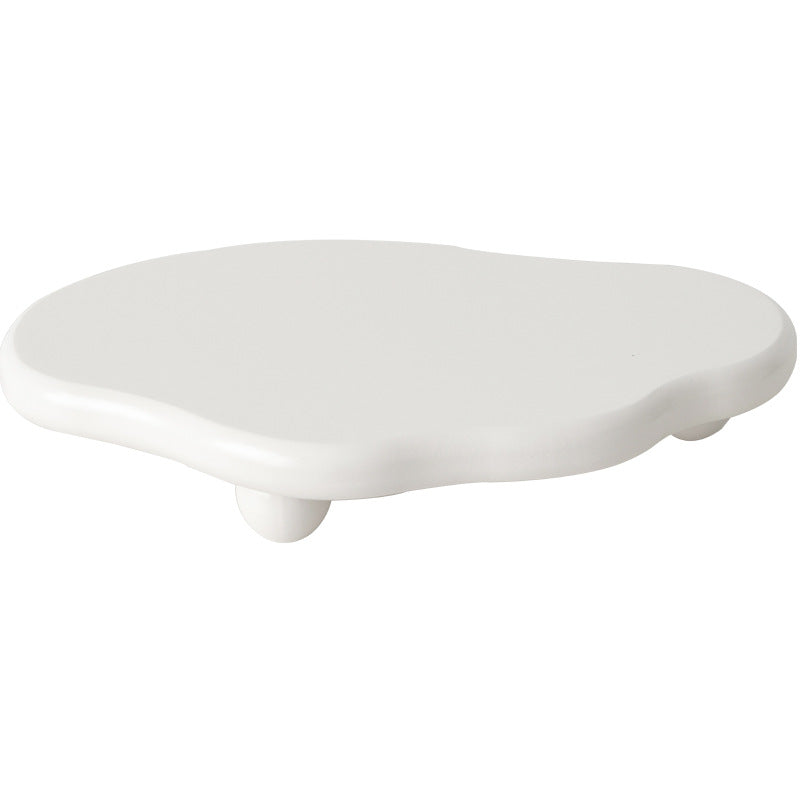 Special-shaped Geometric Tray Black And White Wooden Clouds Decorative Tray