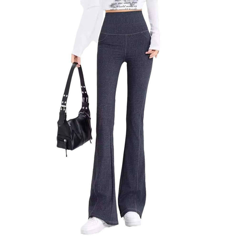 Womens Denim Bootcut Shark Leg Pants
