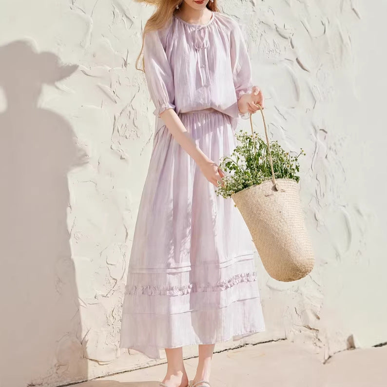 Womens Fashionable Top And Skirt Two-Piece Set