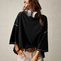 Casual Crew-neck Solid-color Versatile Long-sleeve Pullover T-shirt