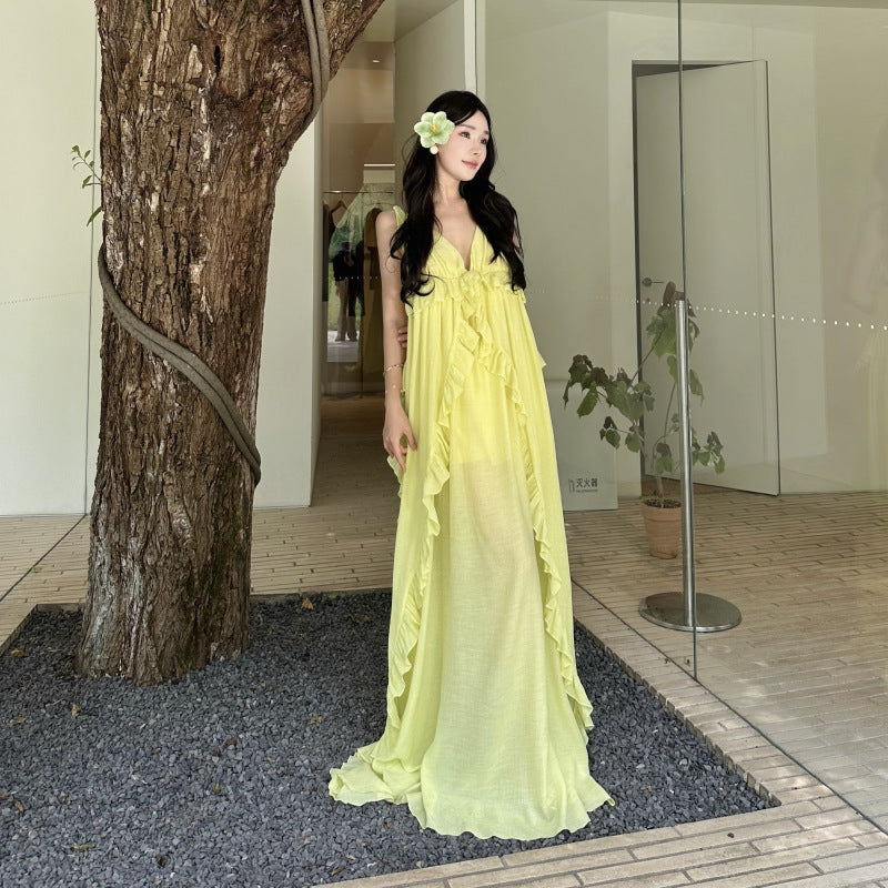 Yellow Beach Vacation Dress With A Resort Vibe