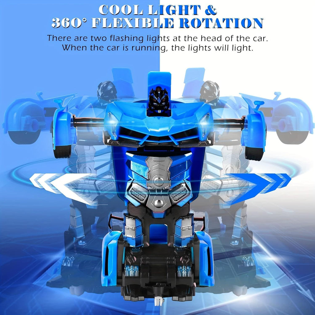 One-Touch Transforming Robot Car Educational Toy With Lights, Sound, Stunt Features, And Omnidirectional Movement,Self-pickup Only.