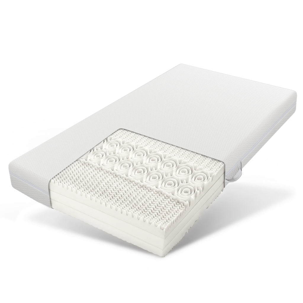 Cold Foam Mattress, 90x200, 7 Zones Comfort Foam Mattress, 20 Cm High, H3,H2, Ergonomic Cold Foam Mattress With Handles & Cover Washable Climate Fiber Quilted With All-round Zipper