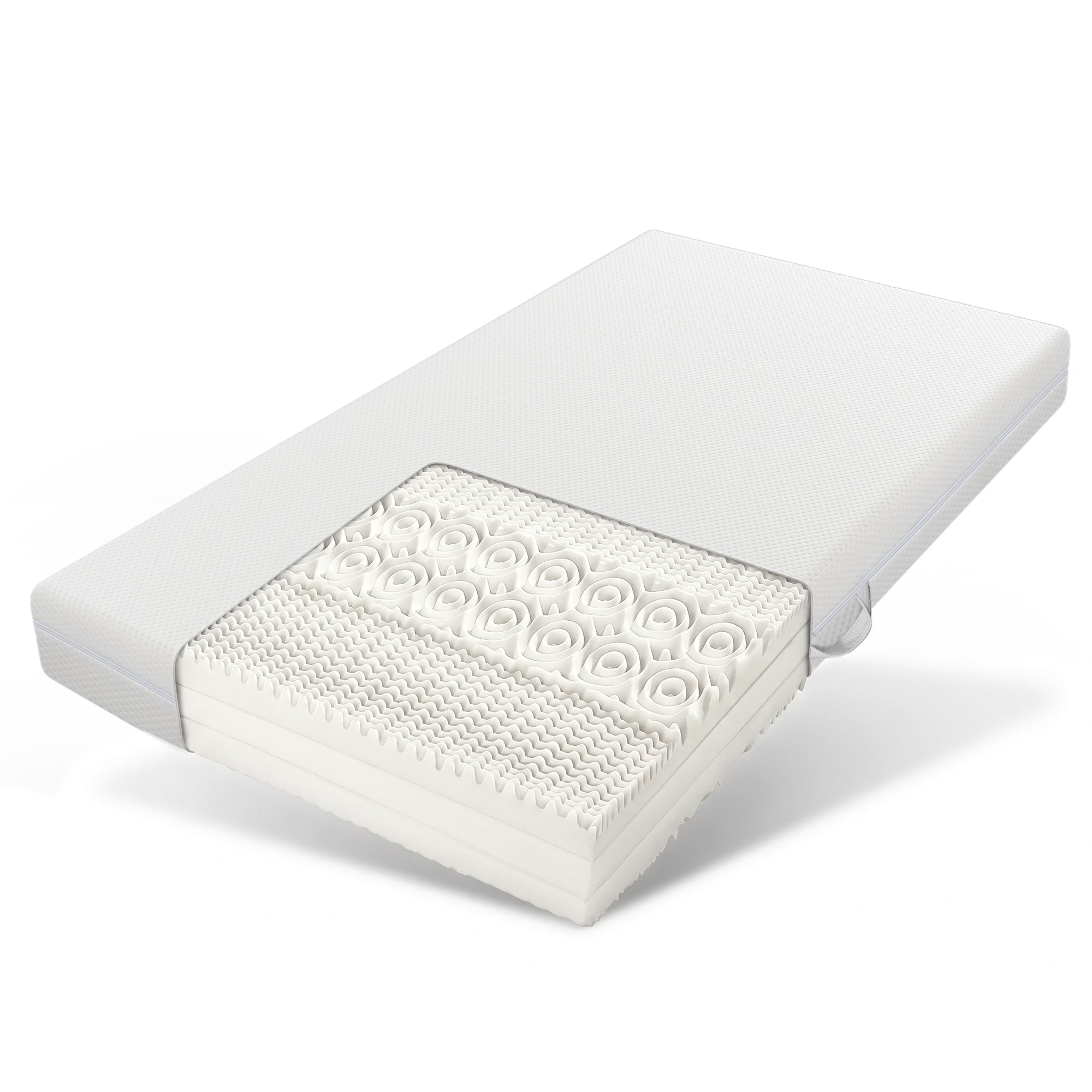 Cold Foam Mattress, 90x200, 7 Zones Comfort Foam Mattress, 20 Cm High, H3,H2, Ergonomic Cold Foam Mattress With Handles & Cover Washable Climate Fiber Quilted With All-round Zipper