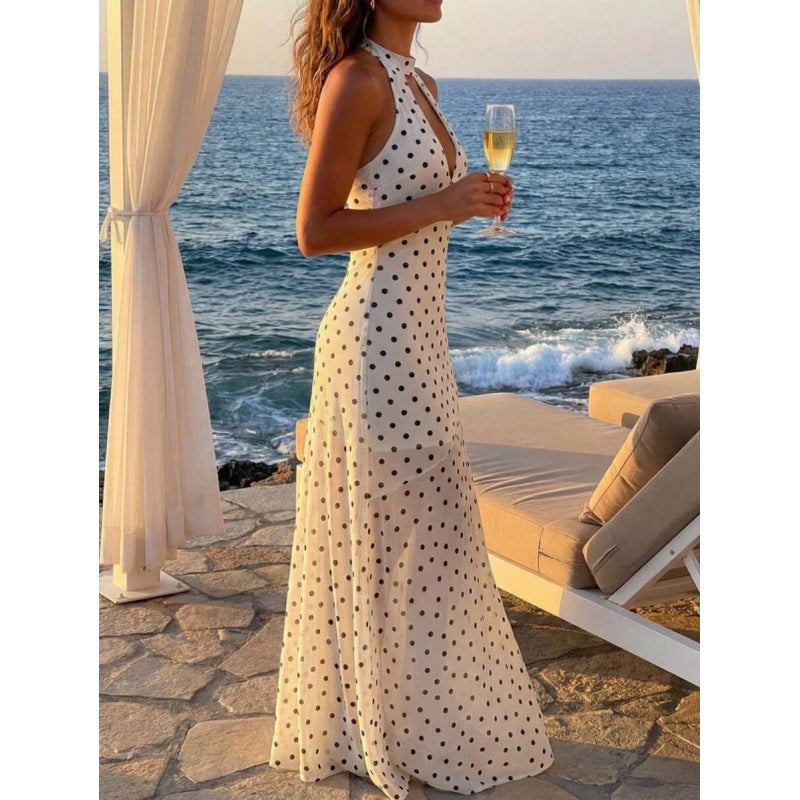 Halter-neck Slim-fit Long Dress For Women