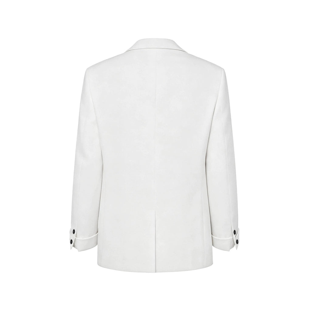 Mens White Suit With Embroidered Tailoring