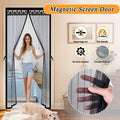 1pc Magnetic Screen Door, Mosquito And Fly Proof Door Curtain, Easy To Install, Top Lace Design & Storage, Pet Friendly, Suitable For Living Room, Bedroom, Balcony, Front Door, Garage, Partition, Priv