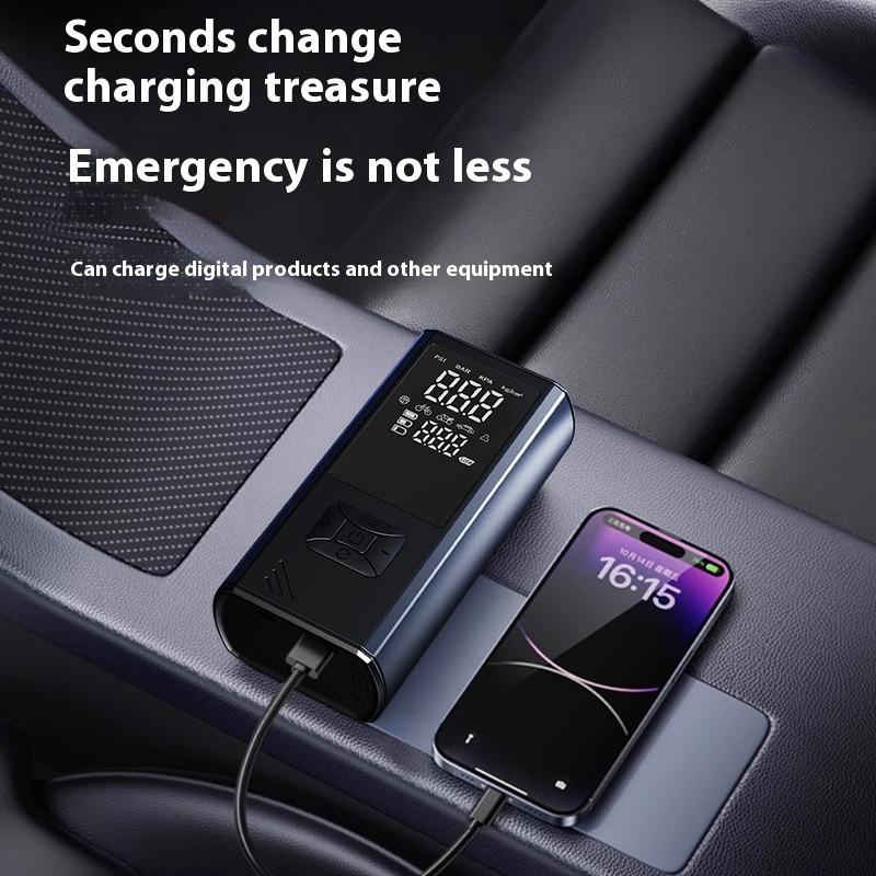 Portable Wireless Car Tire Inflator  Suitable For Cars, Motorcycles, Bicycles, And Sports Balls Features Digital Pressure Gauge, Auto-Shutoff, Faster Inflation, Self-pickup Only