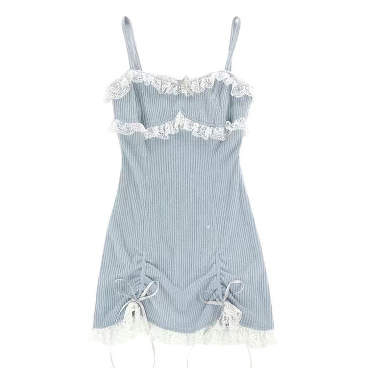 Women's Fashion Lace Knitted Sling Dress