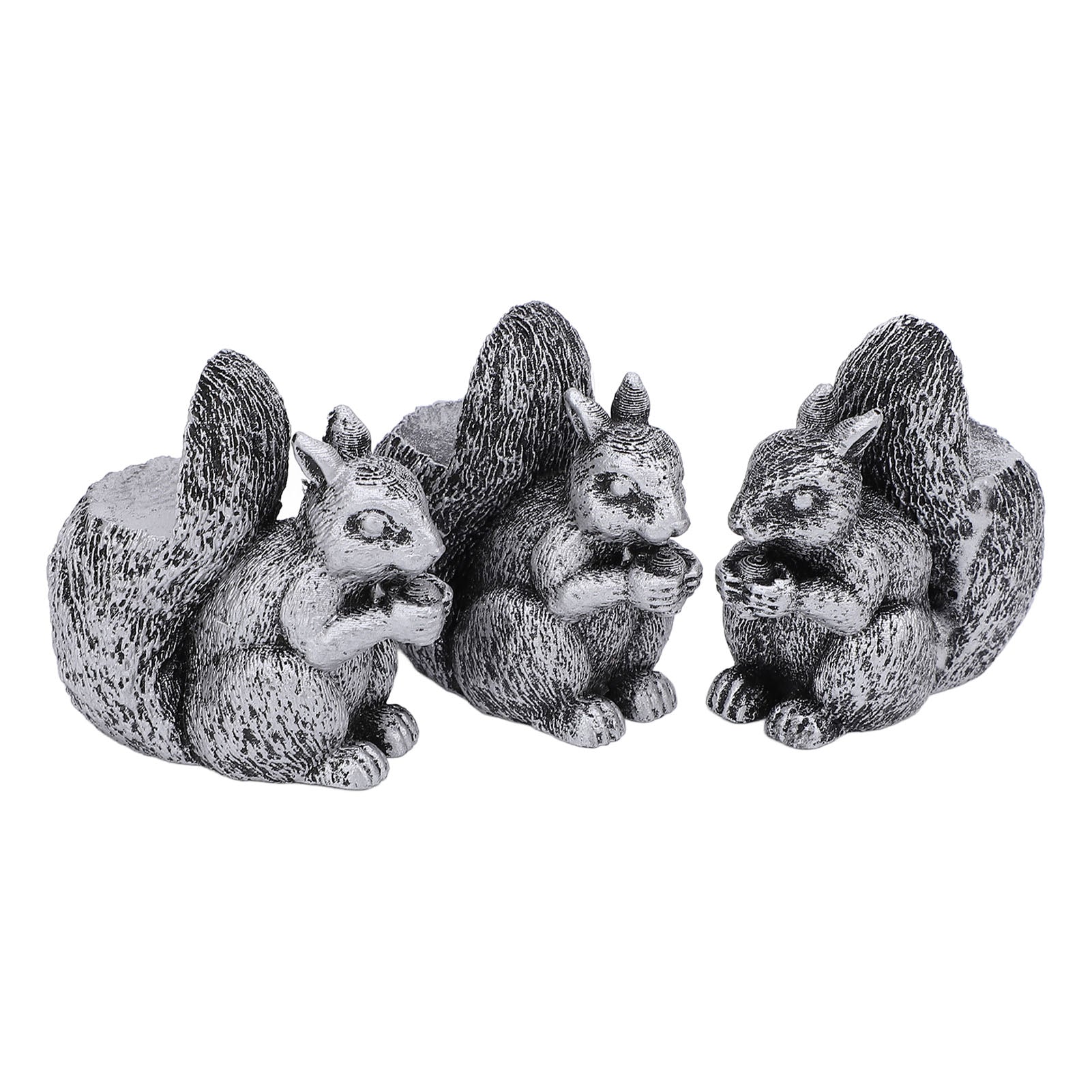 3PCS Flower Pot Decorative Feet Resin Animal Statue Plant Pot Support Feet Planter Riser For Outdoor Garden Squirrel