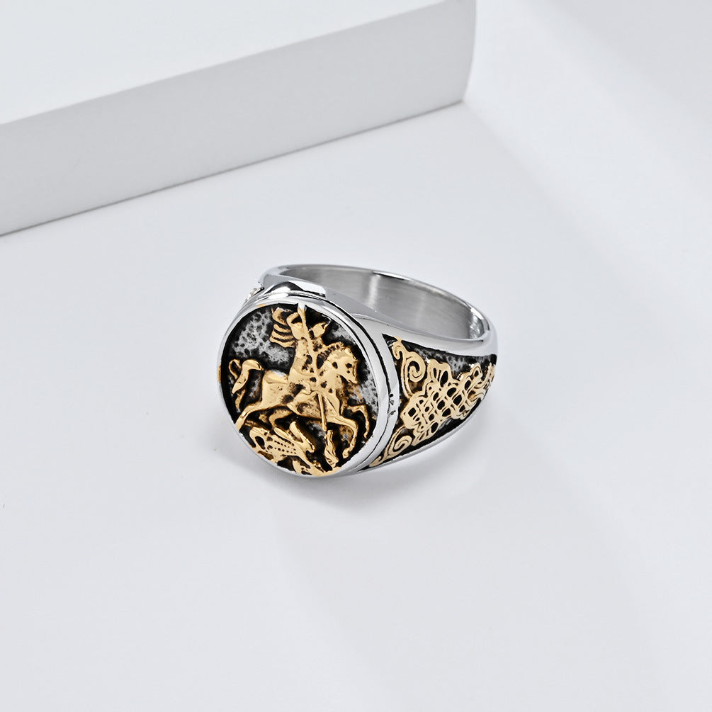 Fashionable Knotted Personality Vintage Templar Titanium Steel Ring